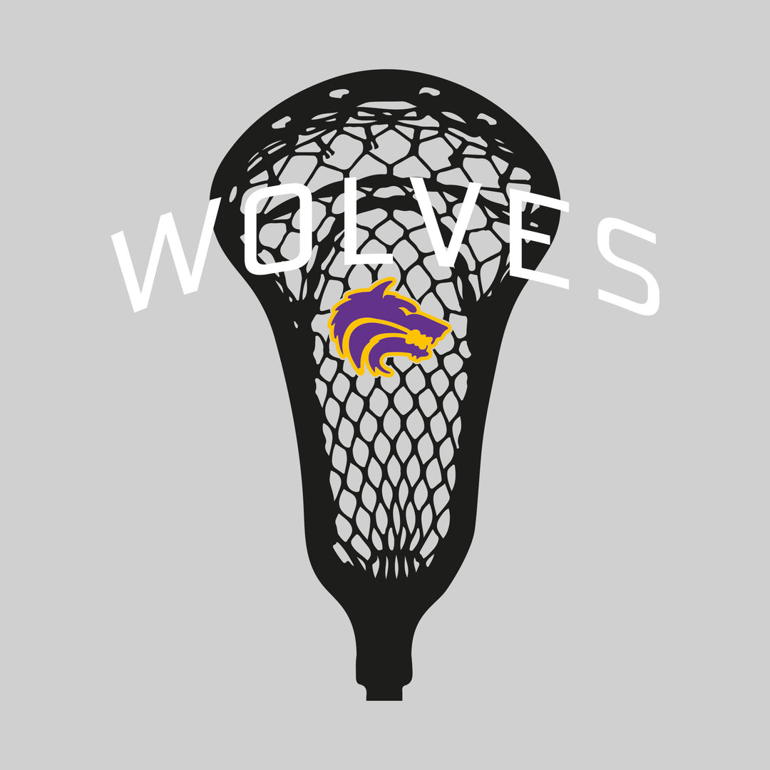 Central Wolves - Lacrosse - Arched Wolves Over Lacrosse Stick with Logo