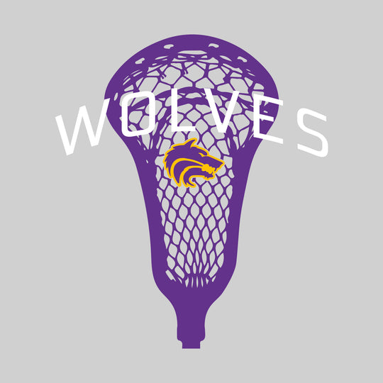 Central Wolves - Lacrosse - Arched Wolves Over Lacrosse Stick with Logo