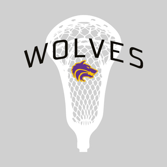 Central Wolves - Lacrosse - Arched Wolves Over Lacrosse Stick with Logo