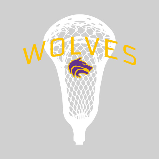 Central Wolves - Lacrosse - Arched Wolves Over Lacrosse Stick with Logo