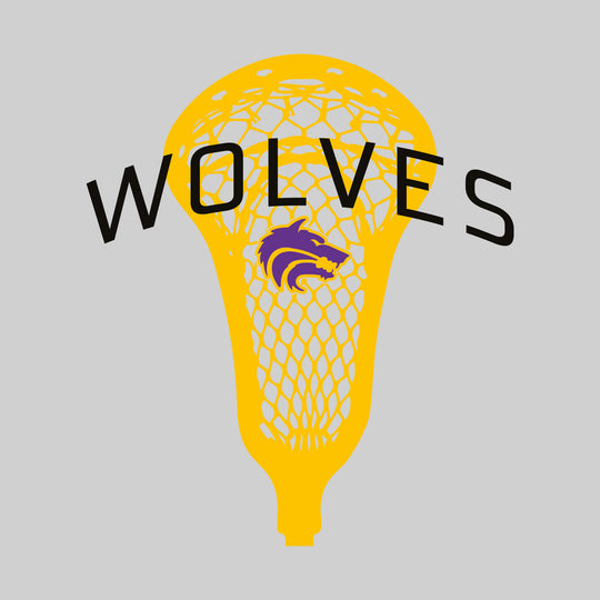 Central Wolves - Lacrosse - Arched Wolves Over Lacrosse Stick with Logo