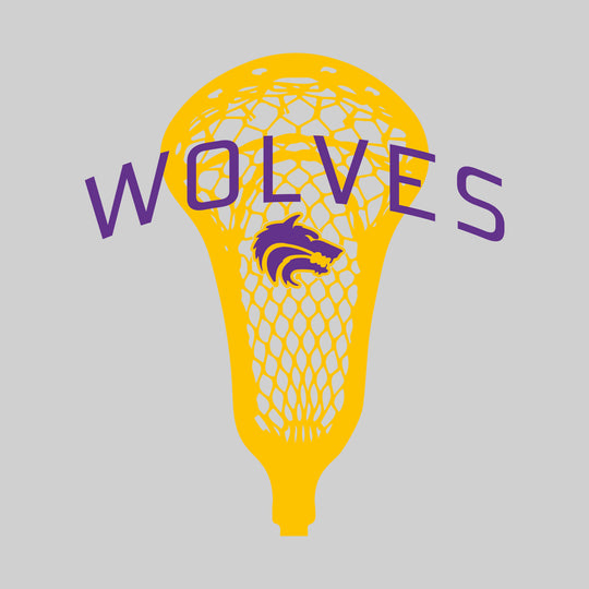 Central Wolves - Lacrosse - Arched Wolves Over Lacrosse Stick with Logo