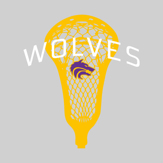 Central Wolves - Lacrosse - Arched Wolves Over Lacrosse Stick with Logo