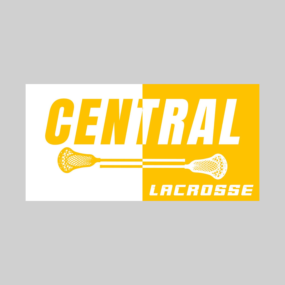 Central Wolves - Lacrosse - Boxed Split-Color School Name with Sticks