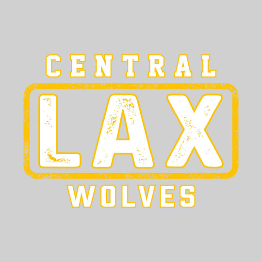 Central Wolves - Lacrosse - Central Framed LAX with Mascot Name - Distressed