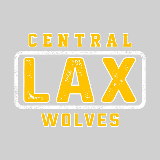 Central Wolves - Lacrosse - Central Framed LAX with Mascot Name - Distressed