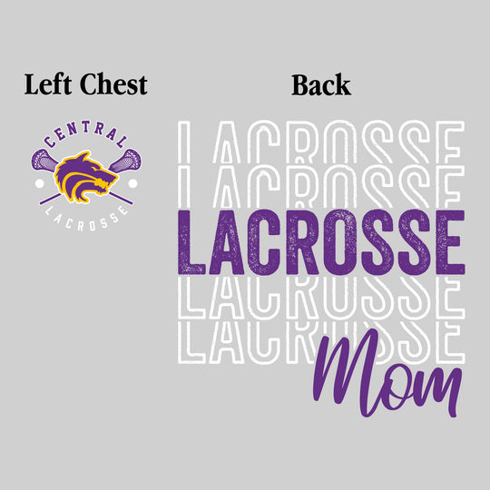 Central Wolves - Lacrosse - Lacrosse Mom - Lacrosse Repeated with Left Chest