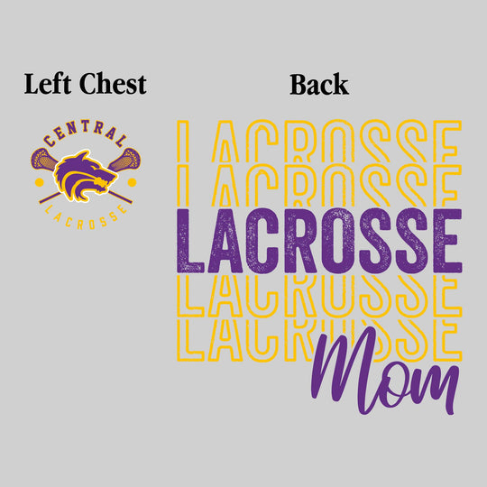 Central Wolves - Lacrosse - Lacrosse Mom - Lacrosse Repeated with Left Chest