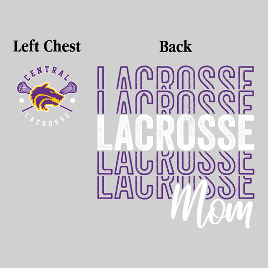 Central Wolves - Lacrosse - Lacrosse Mom - Lacrosse Repeated with Left Chest