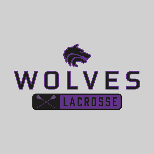 Central Wolves - Lacrosse - Mascot Over Name with Rounded Rectangle