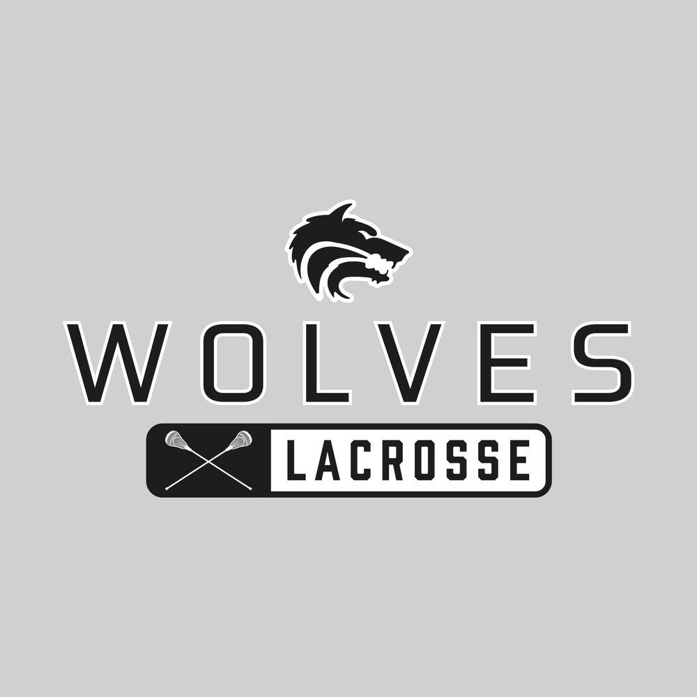 Central Wolves - Lacrosse - Mascot Over Name with Rounded Rectangle