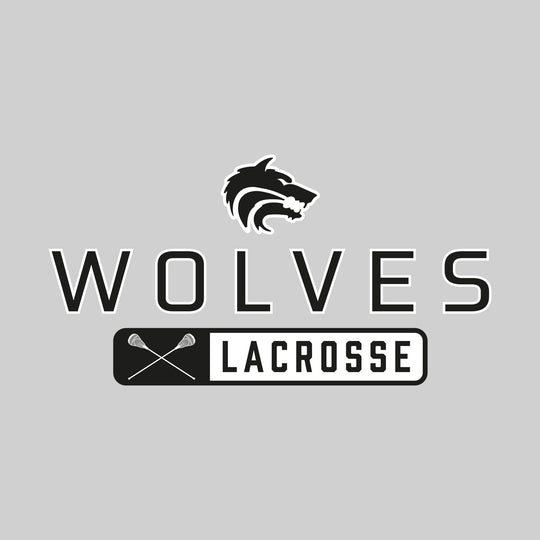 Central Wolves - Lacrosse - Mascot Over Name with Rounded Rectangle