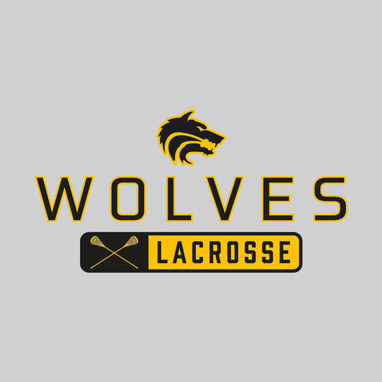 Central Wolves - Lacrosse - Mascot Over Name with Rounded Rectangle