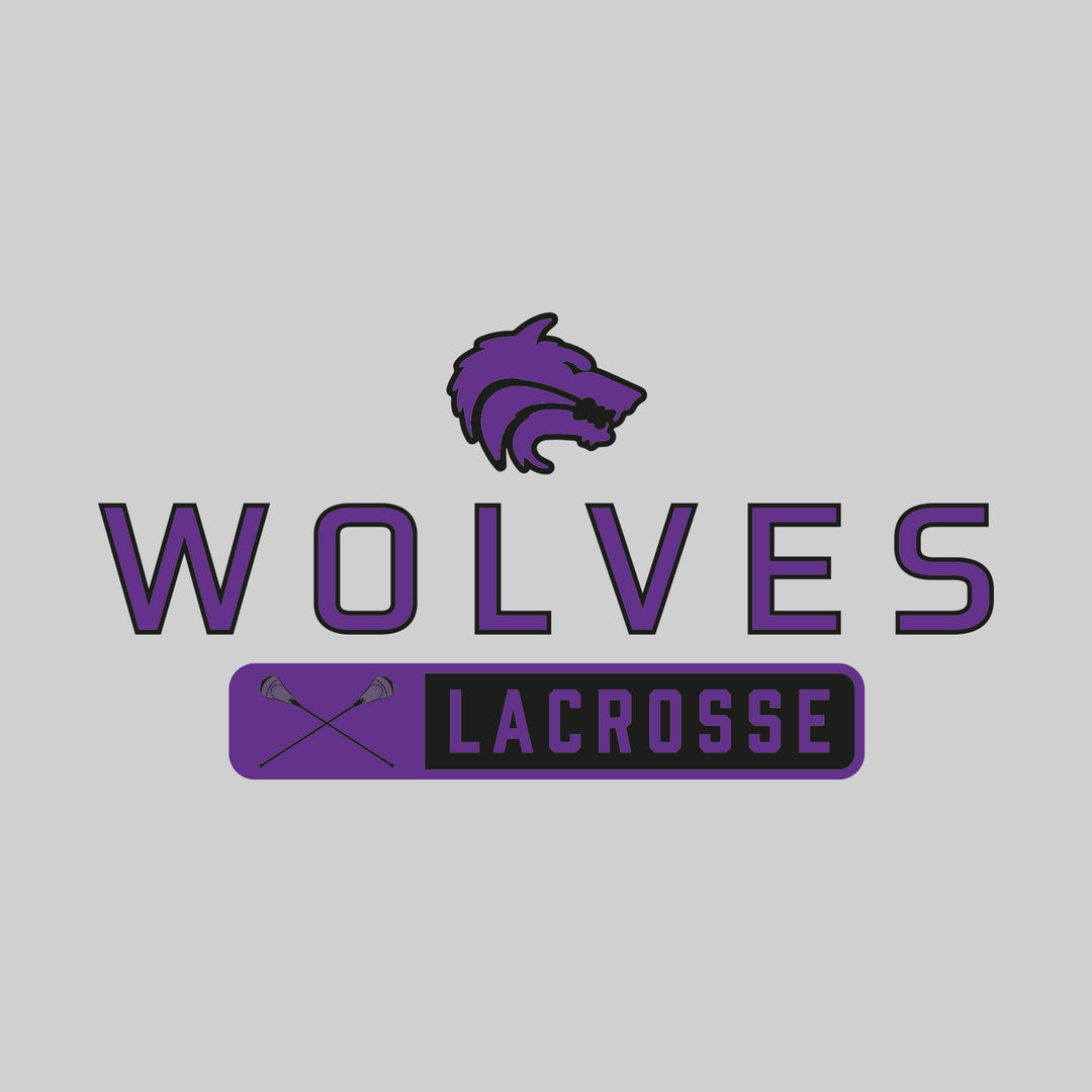 Central Wolves - Lacrosse - Mascot Over Name with Rounded Rectangle