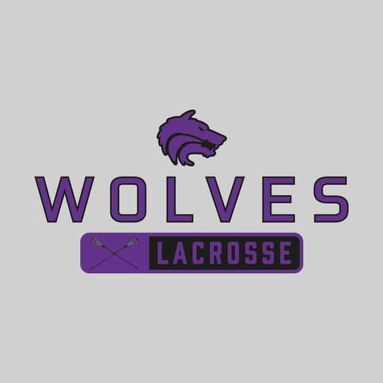 Central Wolves - Lacrosse - Mascot Over Name with Rounded Rectangle