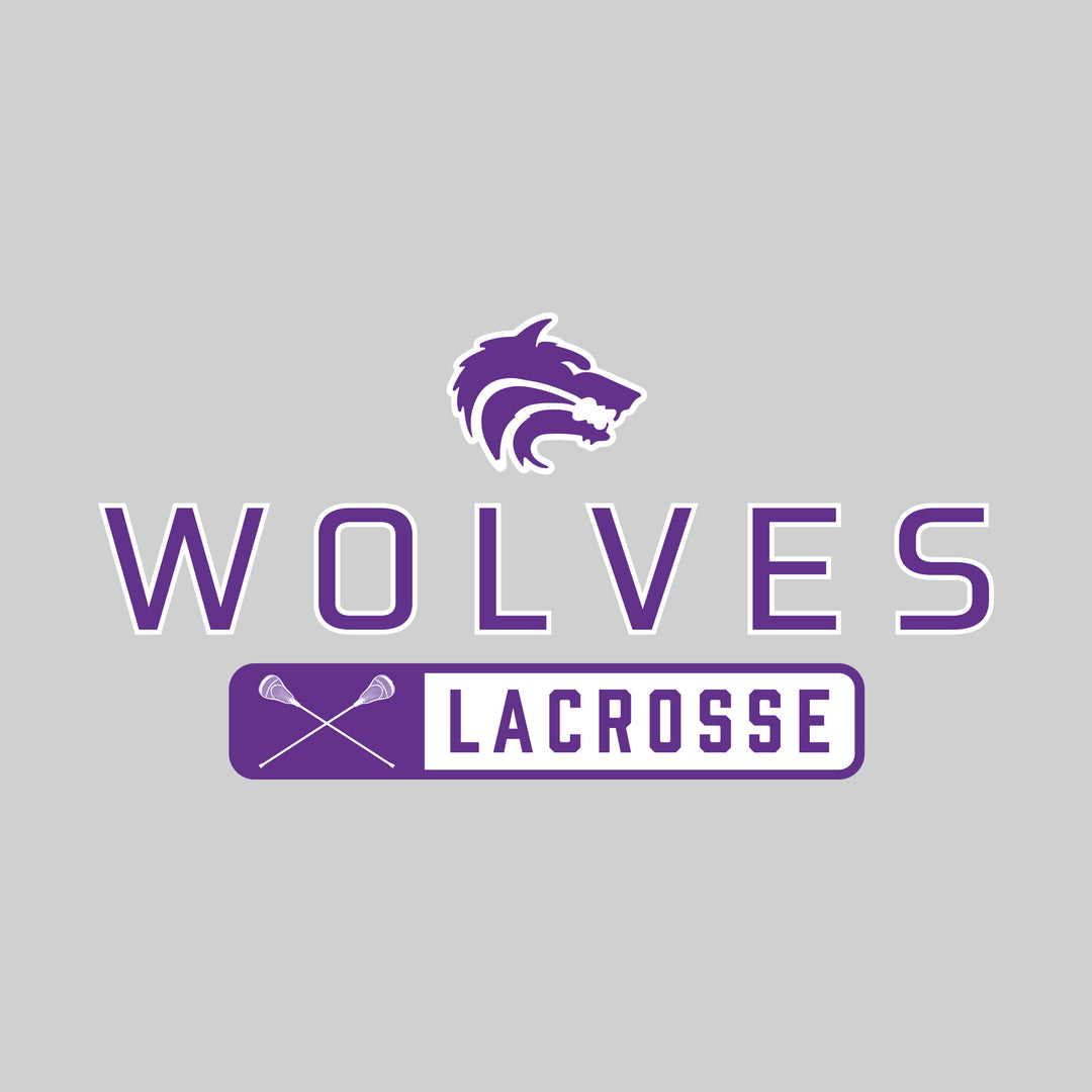 Central Wolves - Lacrosse - Mascot Over Name with Rounded Rectangle