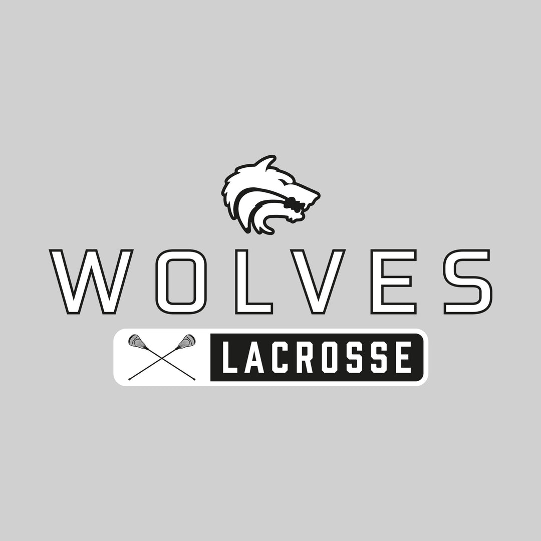 Central Wolves - Lacrosse - Mascot Over Name with Rounded Rectangle