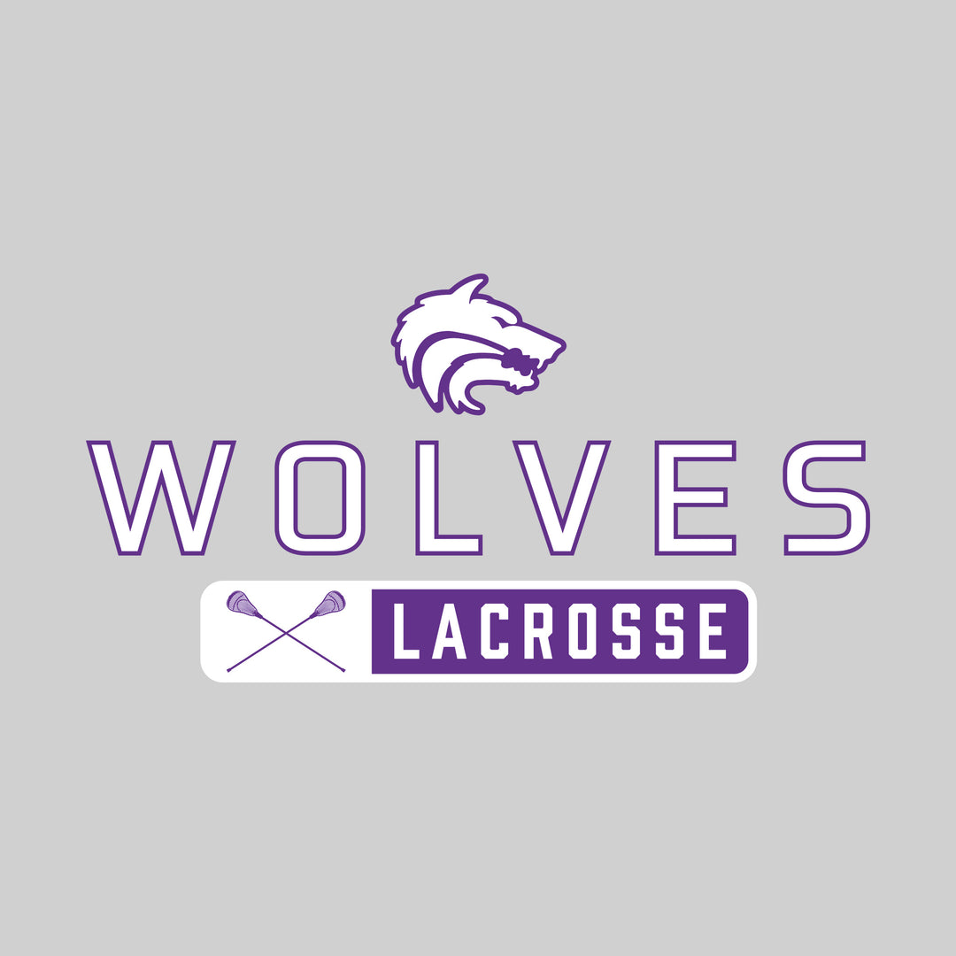 Central Wolves - Lacrosse - Mascot Over Name with Rounded Rectangle