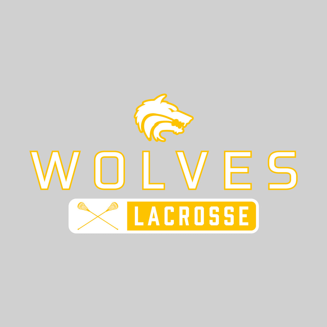 Central Wolves - Lacrosse - Mascot Over Name with Rounded Rectangle