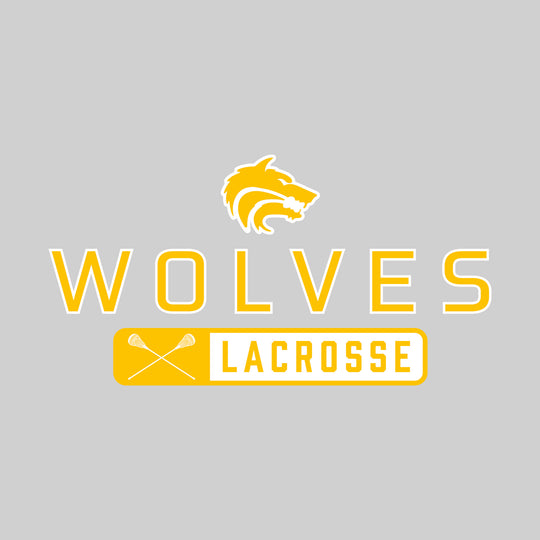 Central Wolves - Lacrosse - Mascot Over Name with Rounded Rectangle