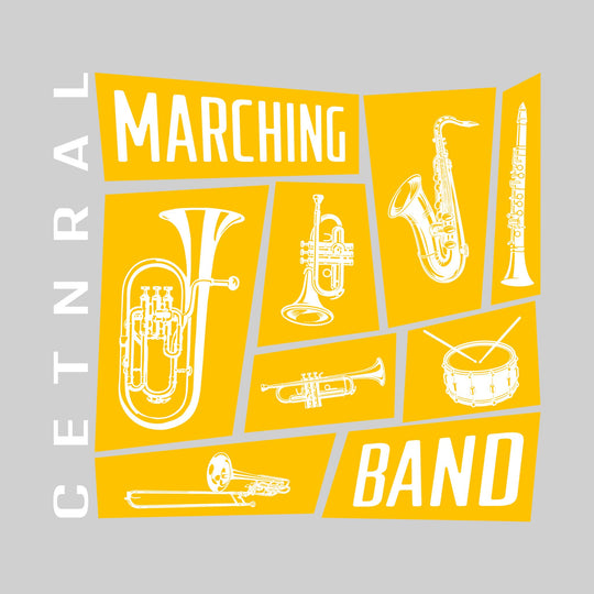 Central Wolves - Marching Band - Instrument Collage with School Name
