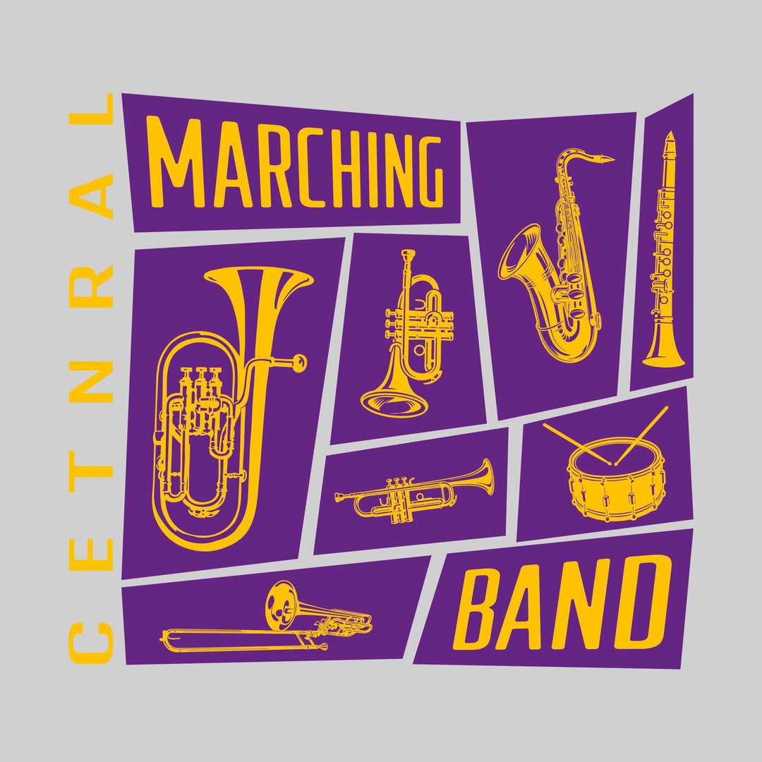 Central Wolves - Marching Band - Instrument Collage with School Name