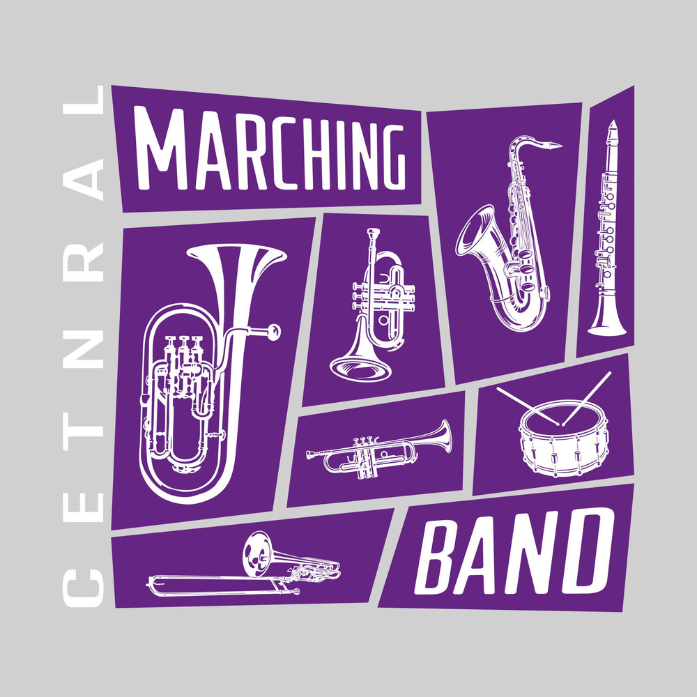 Central Wolves - Marching Band - Instrument Collage with School Name