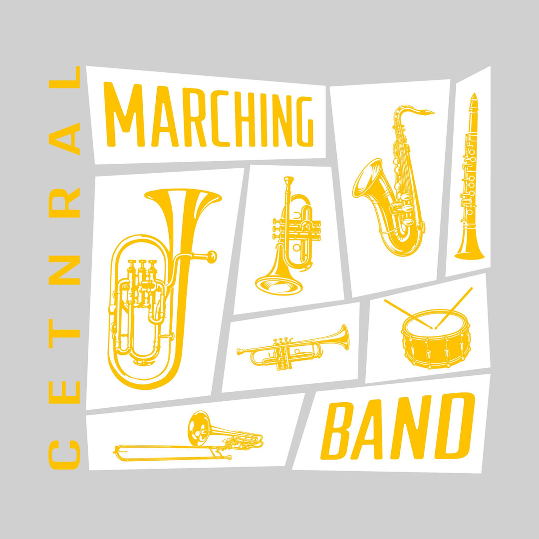 Central Wolves - Marching Band - Instrument Collage with School Name