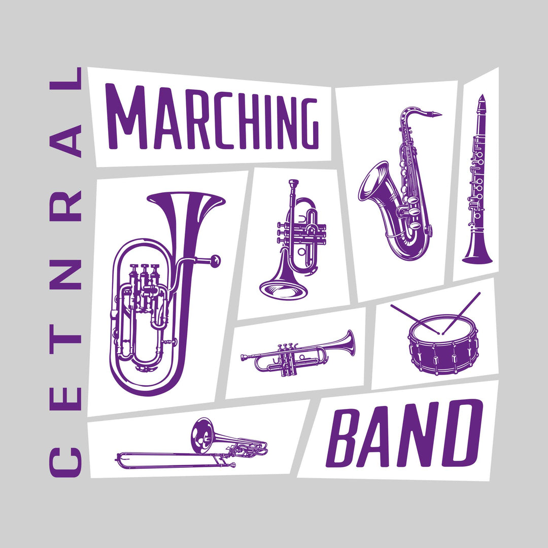 Central Wolves - Marching Band - Instrument Collage with School Name