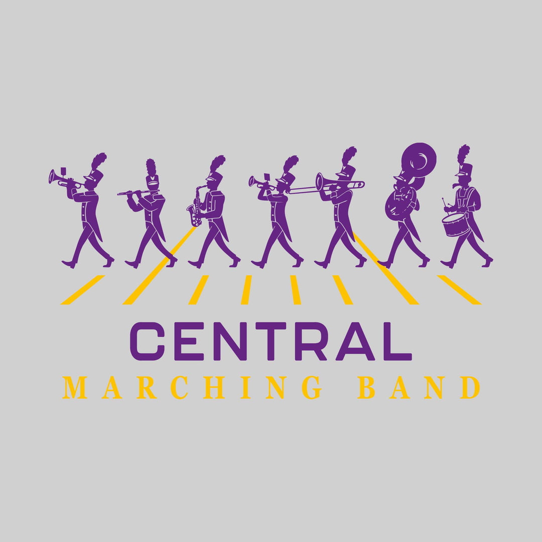 Central Wolves - Marching Band - Marching Band Silhouettes with Yard Lines