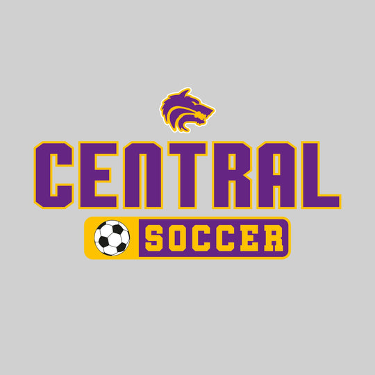 Central Wolves - Soccer - Mascot with School Name Over Soccer