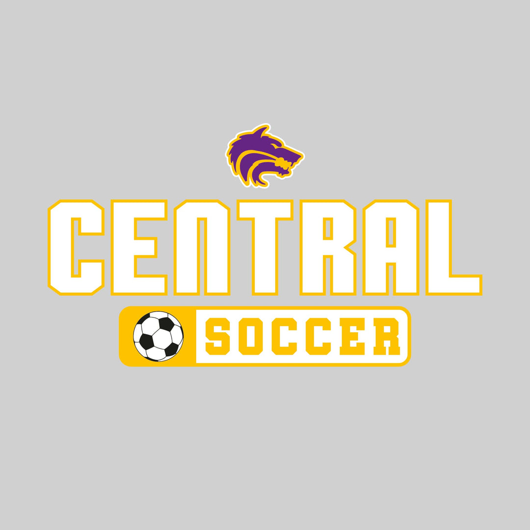 Central Wolves - Soccer - Mascot with School Name Over Soccer