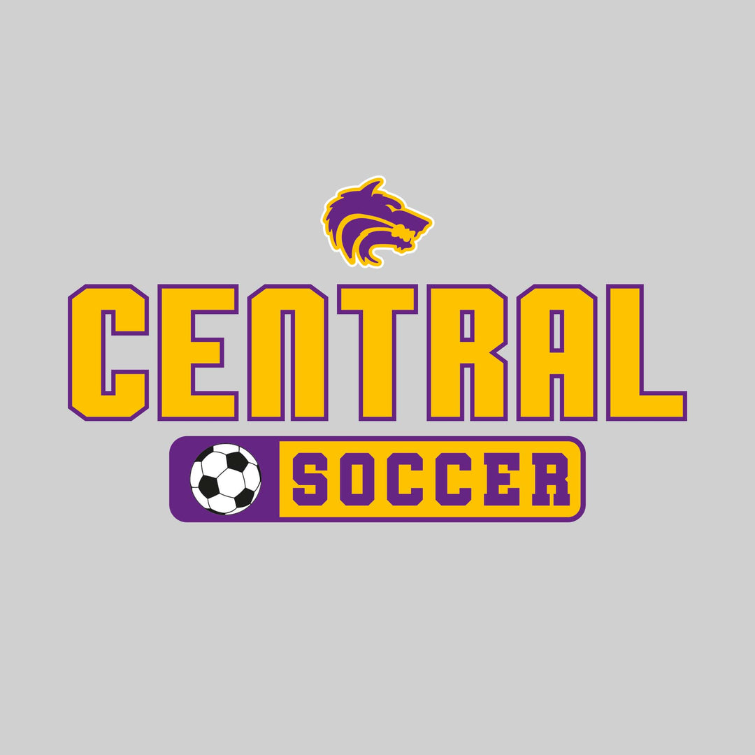 Central Wolves - Soccer - Mascot with School Name Over Soccer