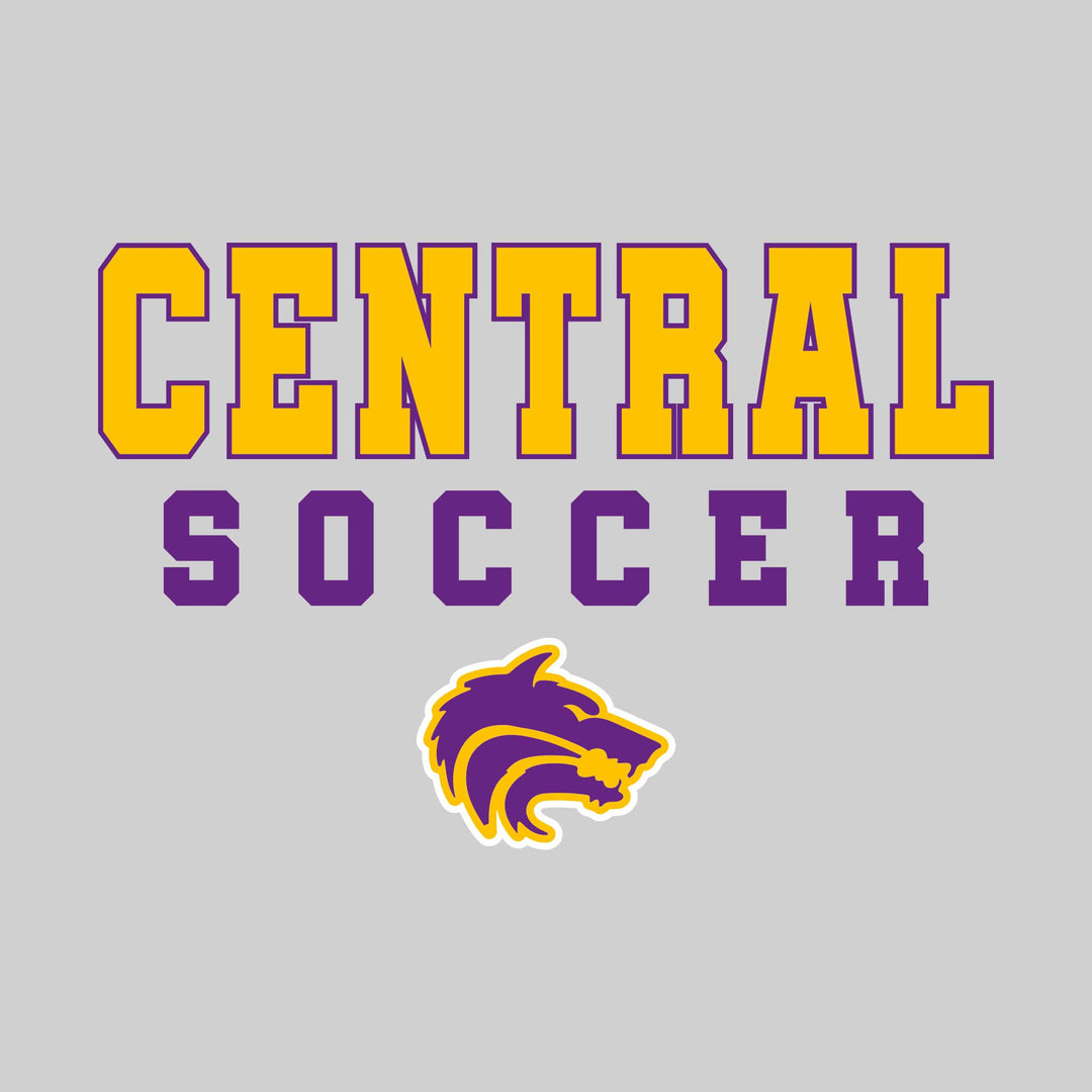 Central Wolves - Soccer - Outlined School Name with Soccer &amp; Mascot