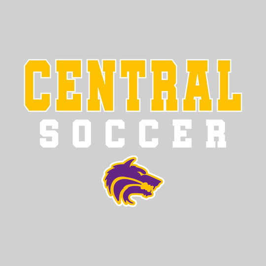 Central Wolves - Soccer - Outlined School Name with Soccer &amp; Mascot