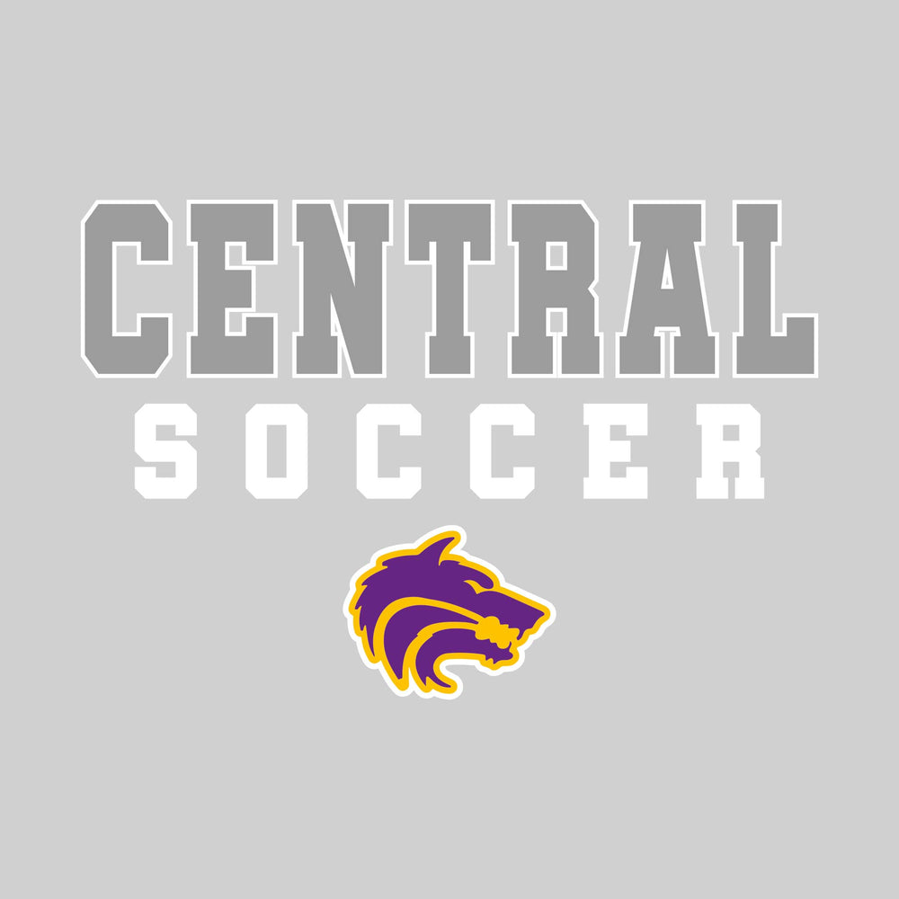 Central Wolves - Soccer - Outlined School Name with Soccer & Mascot