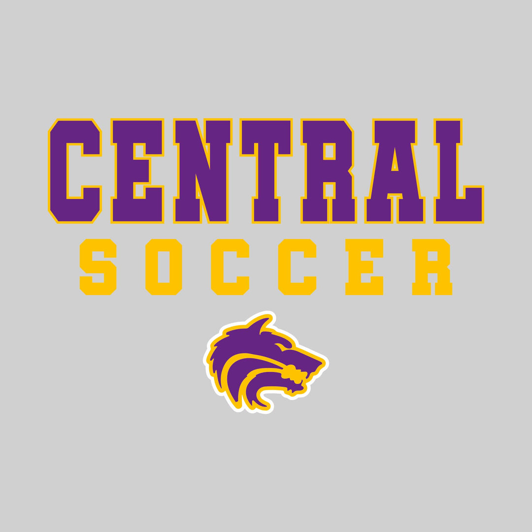 Central Wolves - Soccer - Outlined School Name with Soccer &amp; Mascot