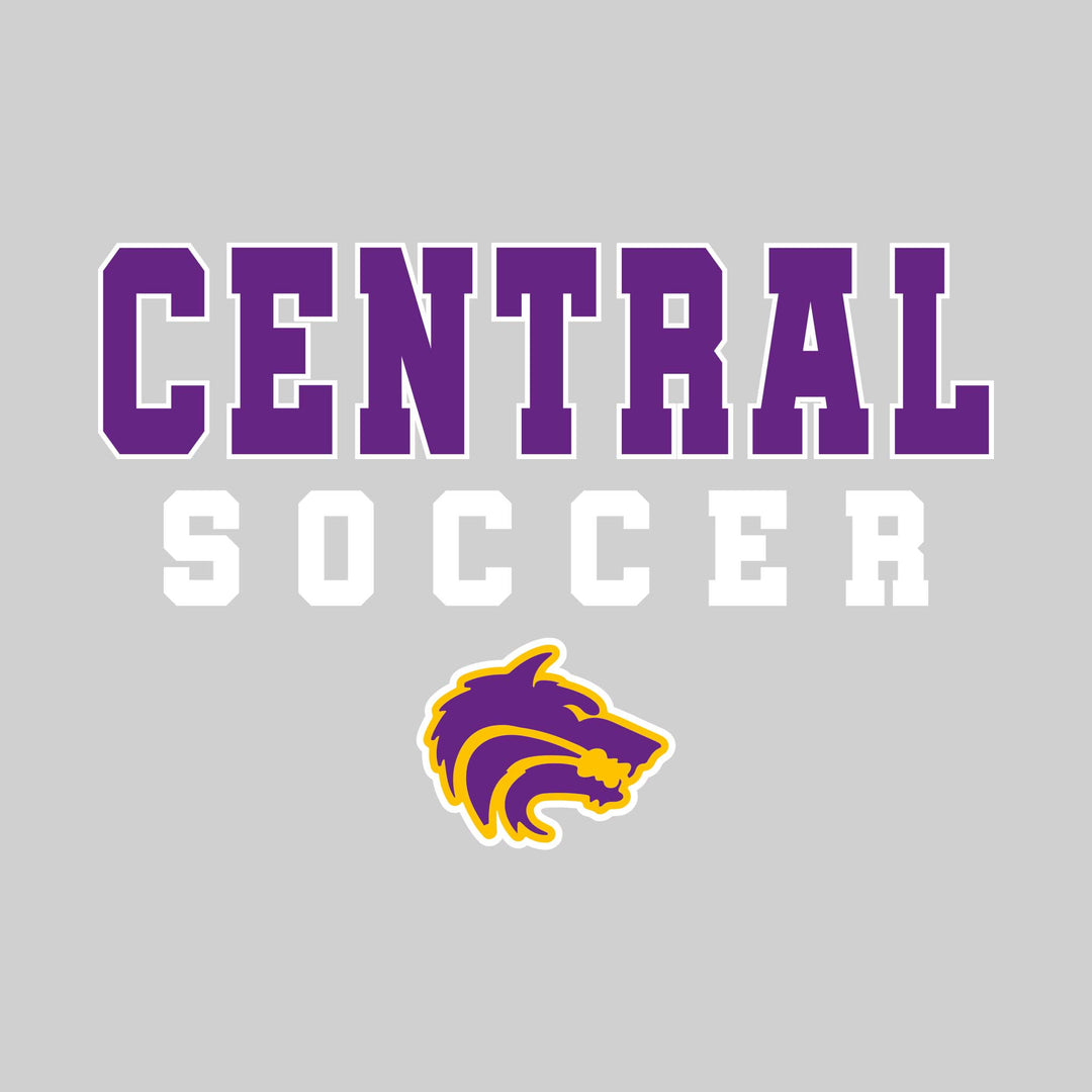 Central Wolves - Soccer - Outlined School Name with Soccer &amp; Mascot