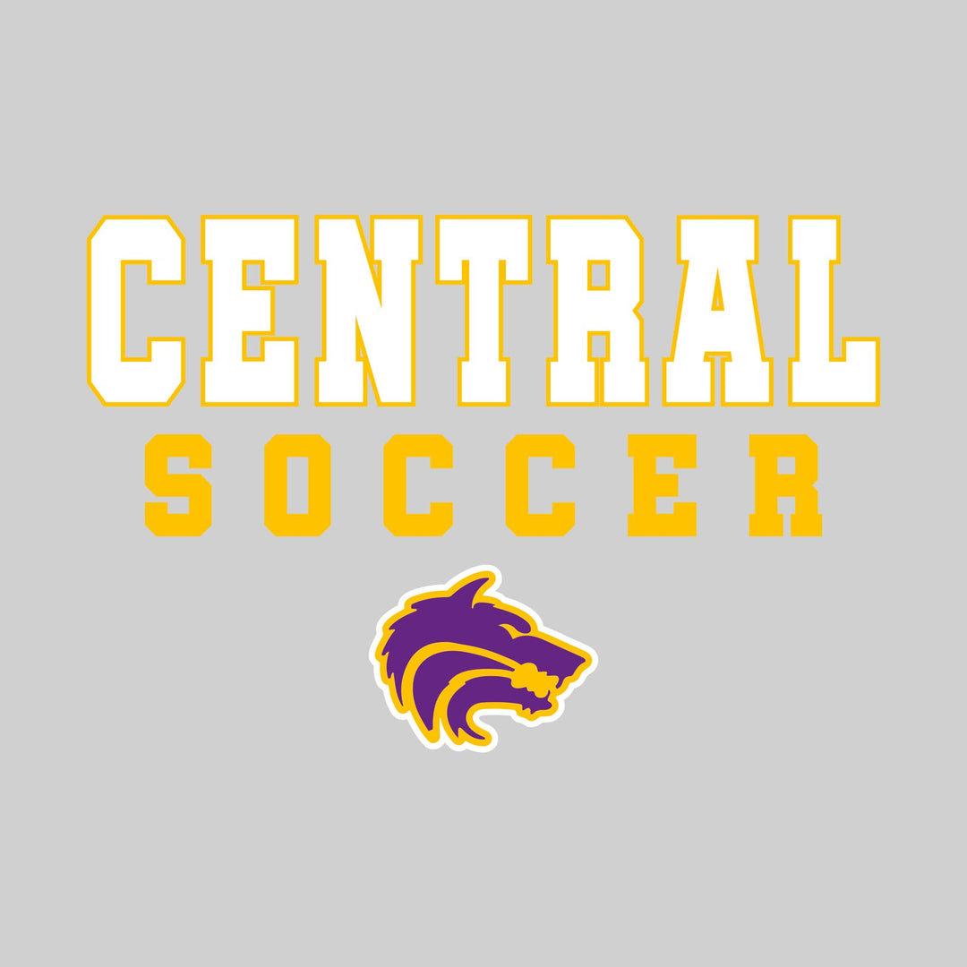 Central Wolves - Soccer - Outlined School Name with Soccer &amp; Mascot