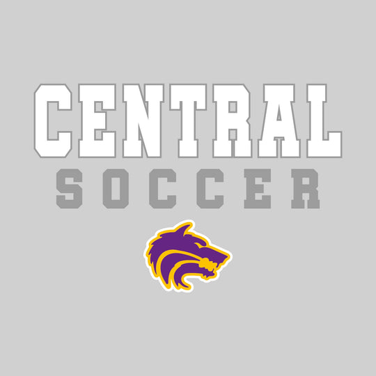 Central Wolves - Soccer - Outlined School Name with Soccer &amp; Mascot