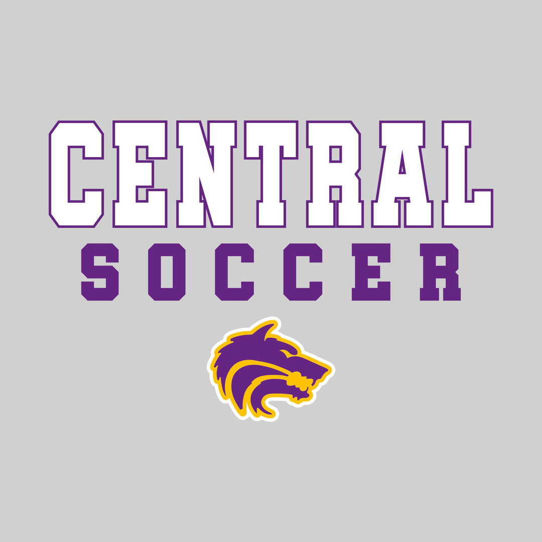 Central Wolves - Soccer - Outlined School Name with Soccer &amp; Mascot
