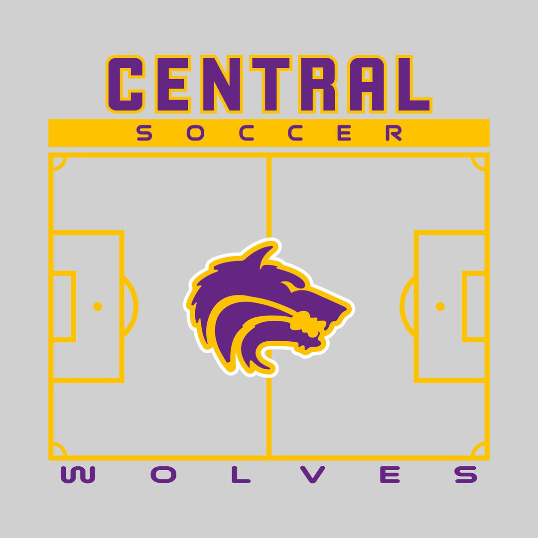 Central Wolves - Soccer - Pitch Lines with School Name &amp; Mascot