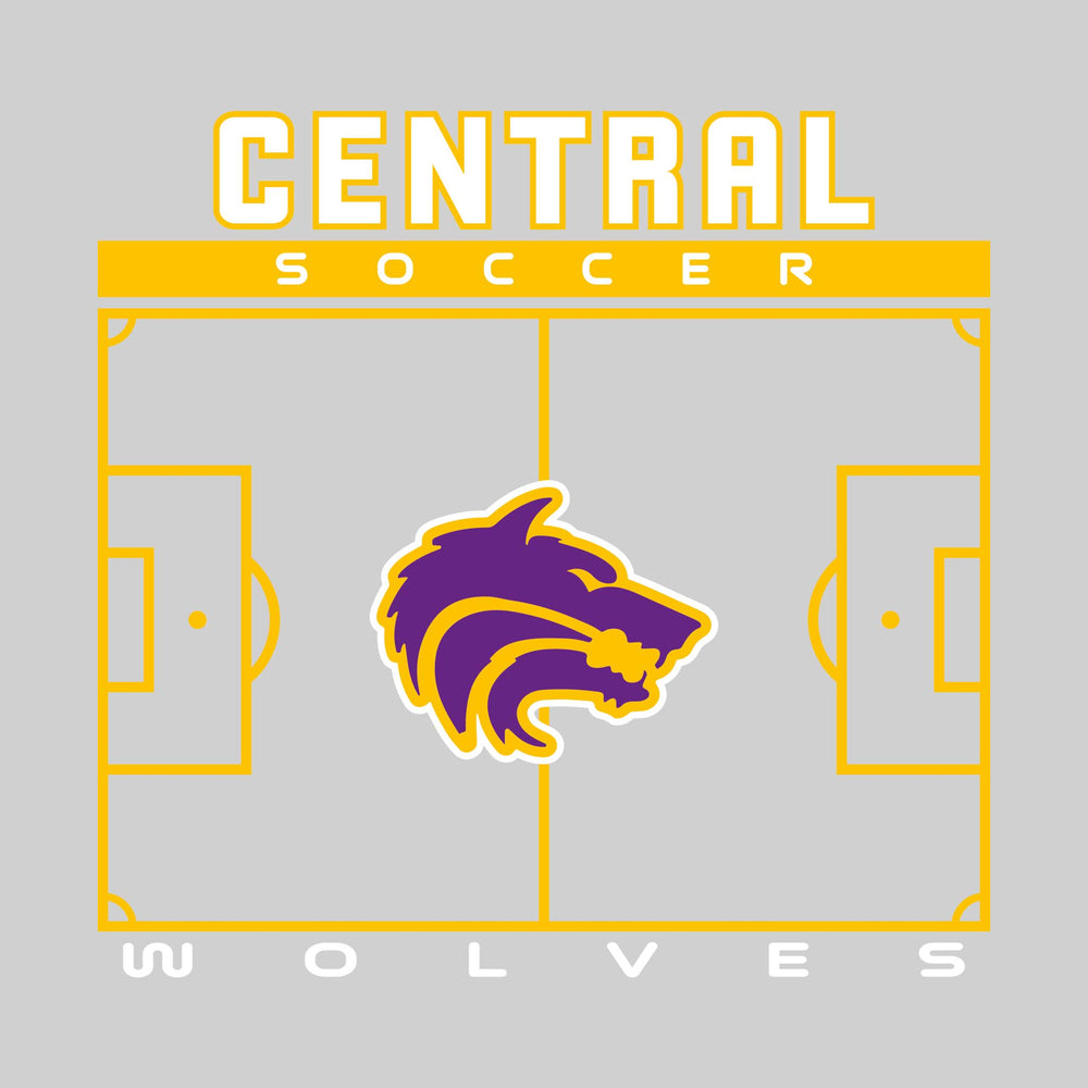 Central Wolves - Soccer - Pitch Lines with School Name & Mascot