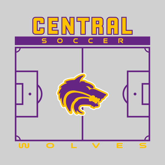 Central Wolves - Soccer - Pitch Lines with School Name &amp; Mascot