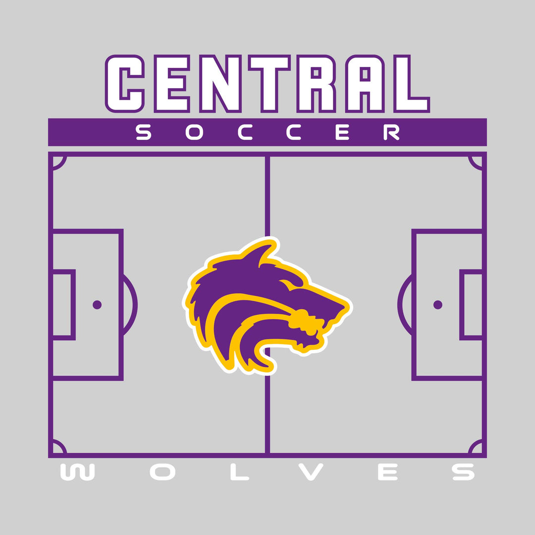 Central Wolves - Soccer - Pitch Lines with School Name &amp; Mascot