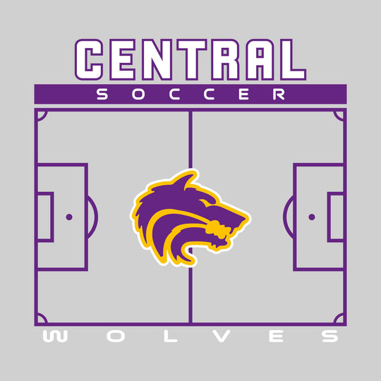 Central Wolves - Soccer - Pitch Lines with School Name &amp; Mascot