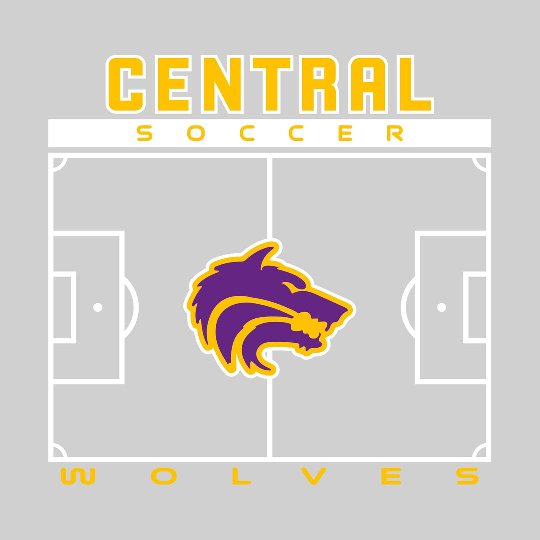 Central Wolves - Soccer - Pitch Lines with School Name &amp; Mascot
