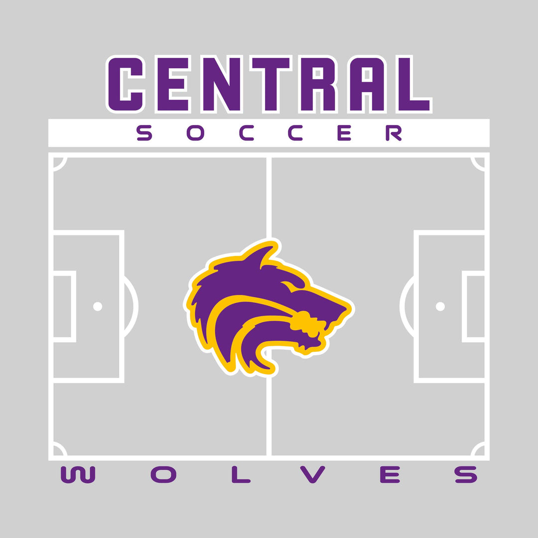 Central Wolves - Soccer - Pitch Lines with School Name &amp; Mascot