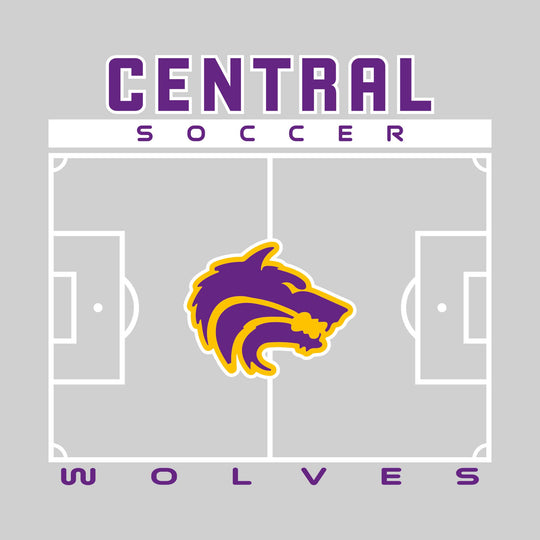 Central Wolves - Soccer - Pitch Lines with School Name &amp; Mascot