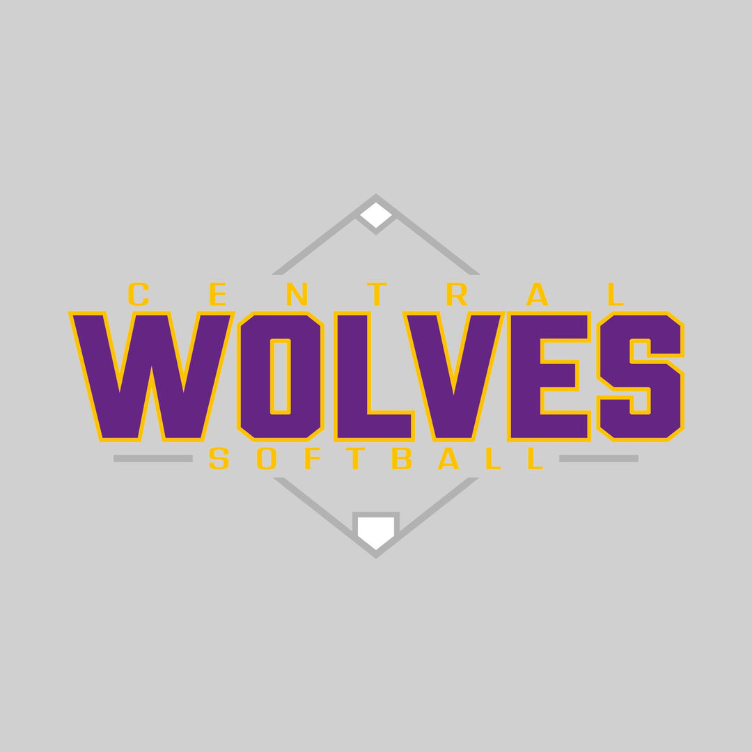 Central Wolves - Softball - Softball Diamond with School Name